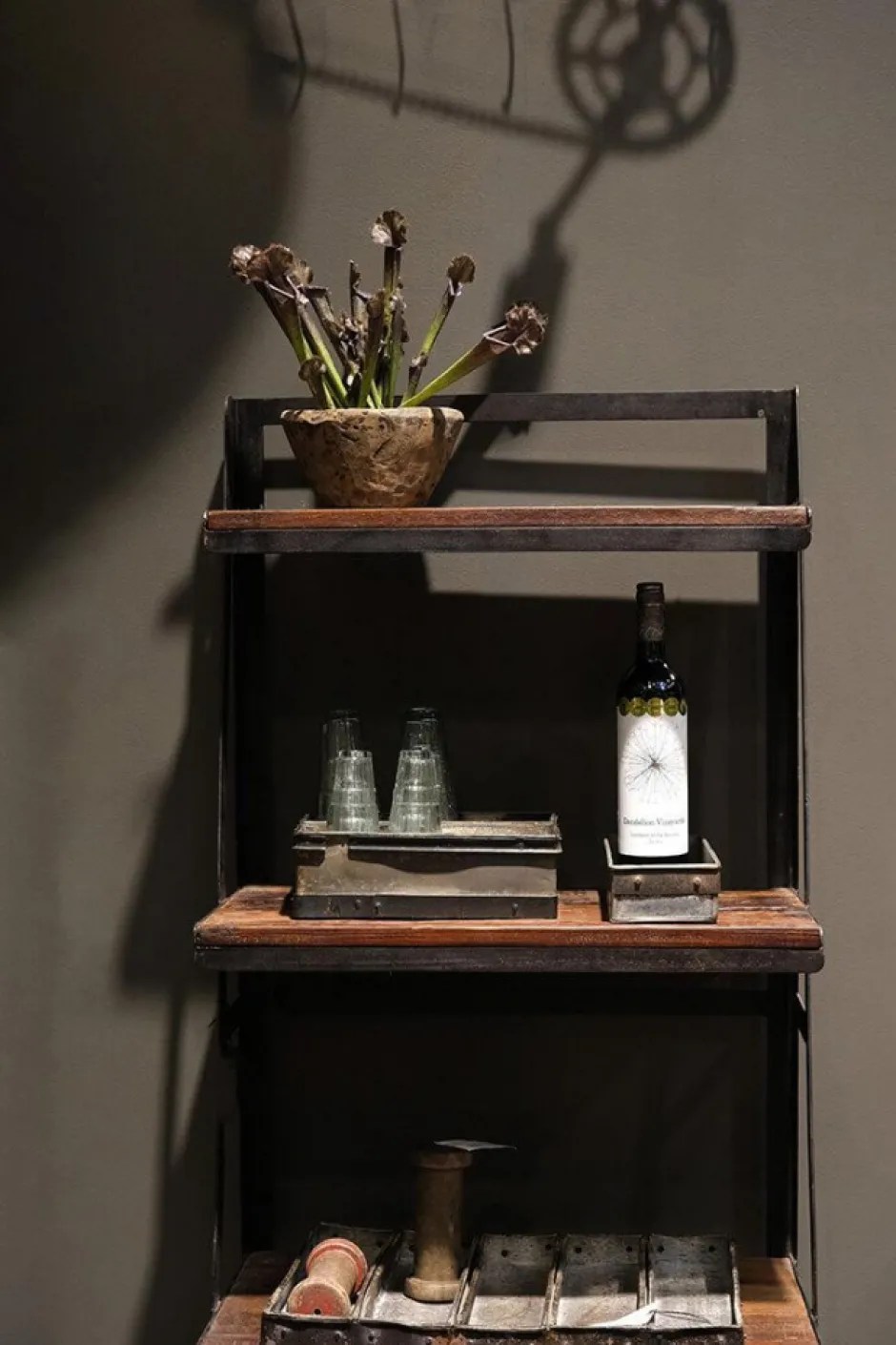 Bokhyllor|Arbetsrum|Trademark Living Bokhylla 'Rustik' - Järn/Trä