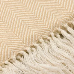 Plädar & Filtar|Vardagsrum|Reforma x Trendcarpet Bomullspläd 'Denisa Fishbone' 130x170cm - Beige/vit