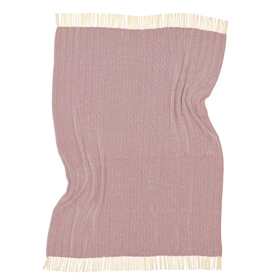 Plädar & Filtar|Vardagsrum|Reforma x Trendcarpet Bomullspläd 'Denisa Fishbone' 130x170cm - Röd/vit