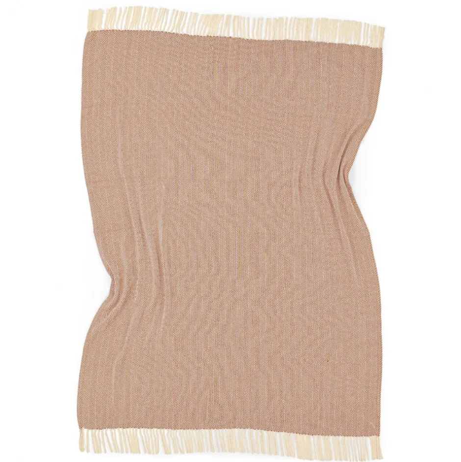 Plädar & Filtar|Vardagsrum|Reforma x Trendcarpet Bomullspläd 'Denisa Fishbone' 130x170cm - Brun/vit
