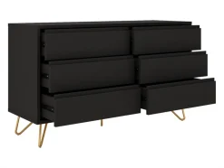 Byråer|Sovrum|Reforma Byrå 'Elle' 120x70 - Svart/Mässing