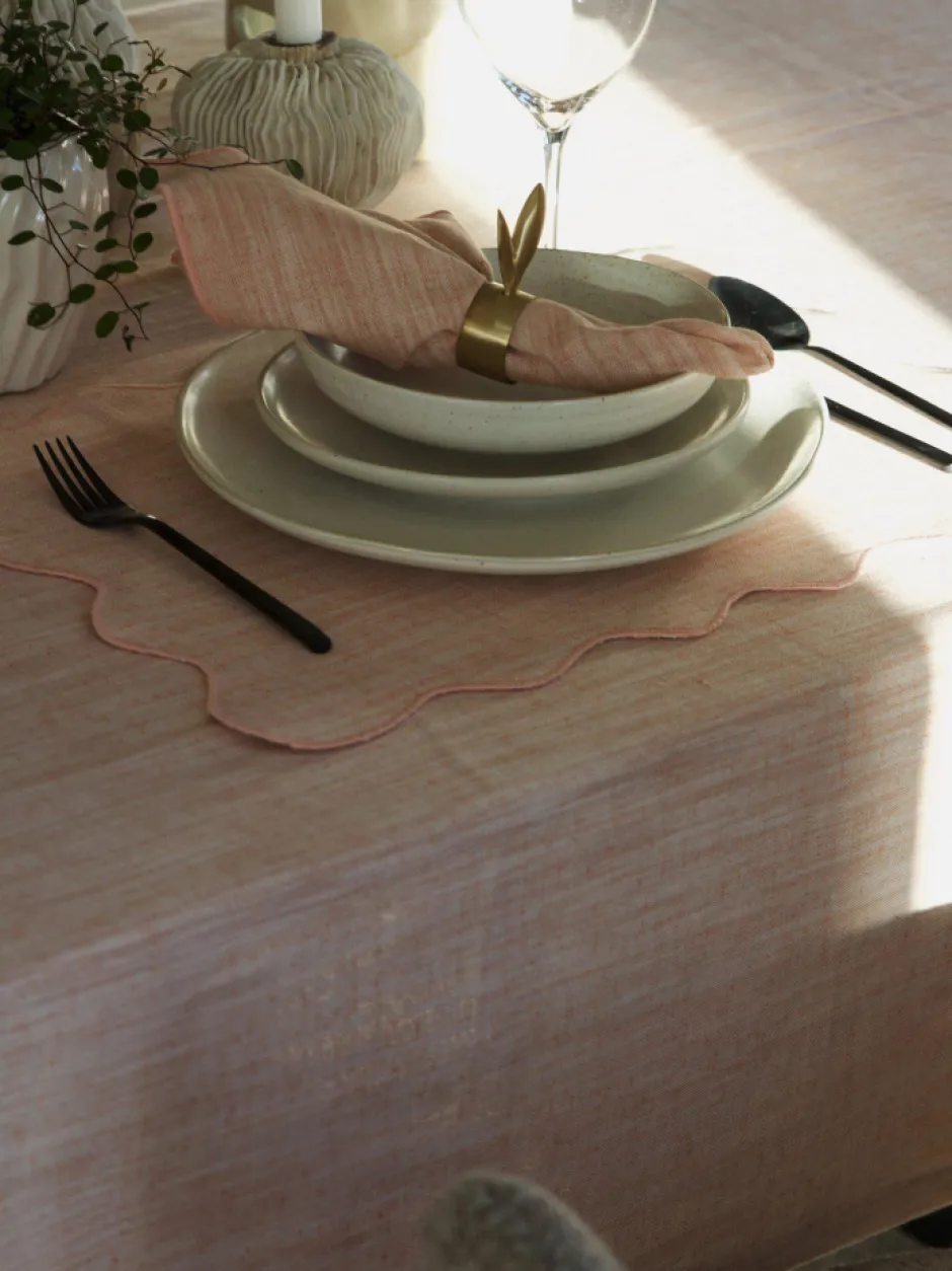 Bordsdukar|Svanefors Duk 'Sabina' Rund 200cm - Rosa