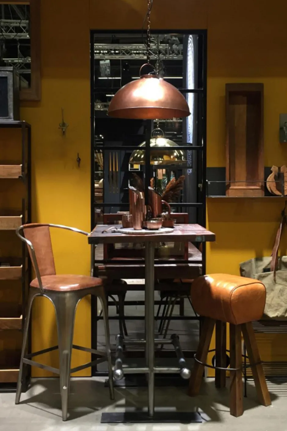 Taklampor|Hall|Vintage Fabrikslampa 'Thormann' - Koppar