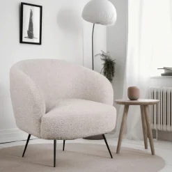 Fåtöljer|Vardagsrum|Reforma Fåtölj 'Capri' - Beige/Bouclé
