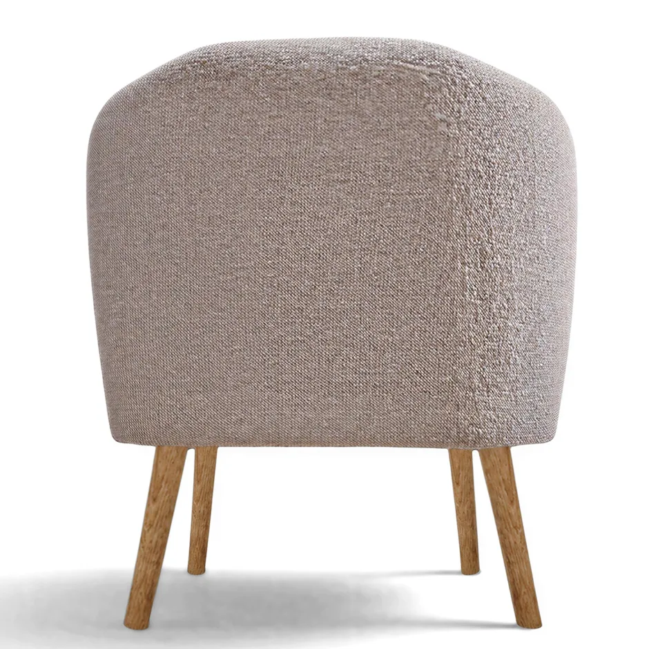 Fåtöljer|Sittmöbler|Reforma Fåtölj 'Capri' träben - Beige/Bouclé