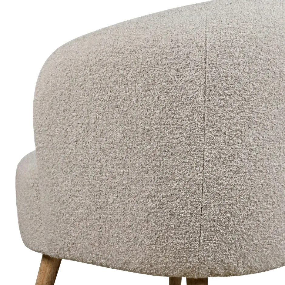 Fåtöljer|Sittmöbler|Reforma Fåtölj 'Capri' träben - Beige/Bouclé
