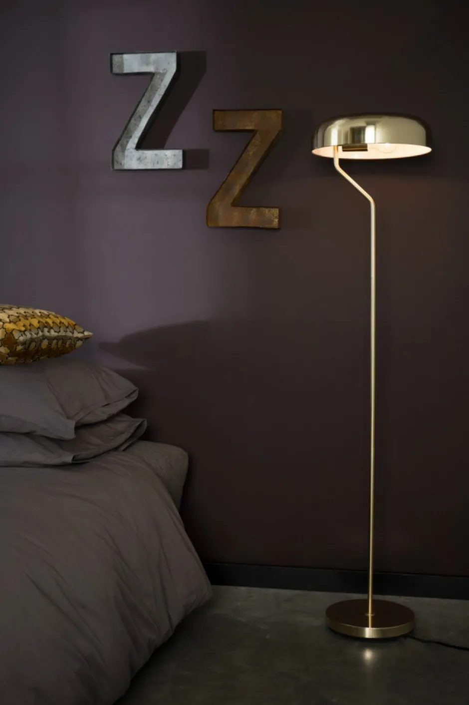 Golvlampor|Sovrum|Dutchbone Golvlampa 'Eclipse' - Mässing