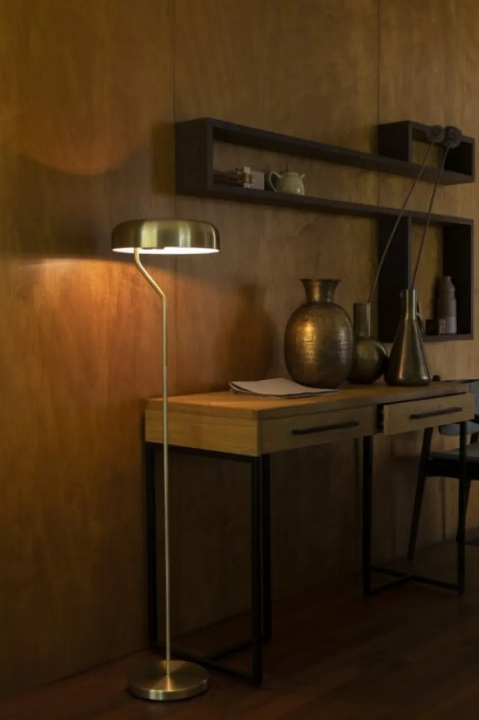 Golvlampor|Sovrum|Dutchbone Golvlampa 'Eclipse' - Svart