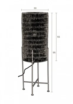 Golvlampor|Sovrum|Dutchbone Golvlampa 'Kari' - Svart