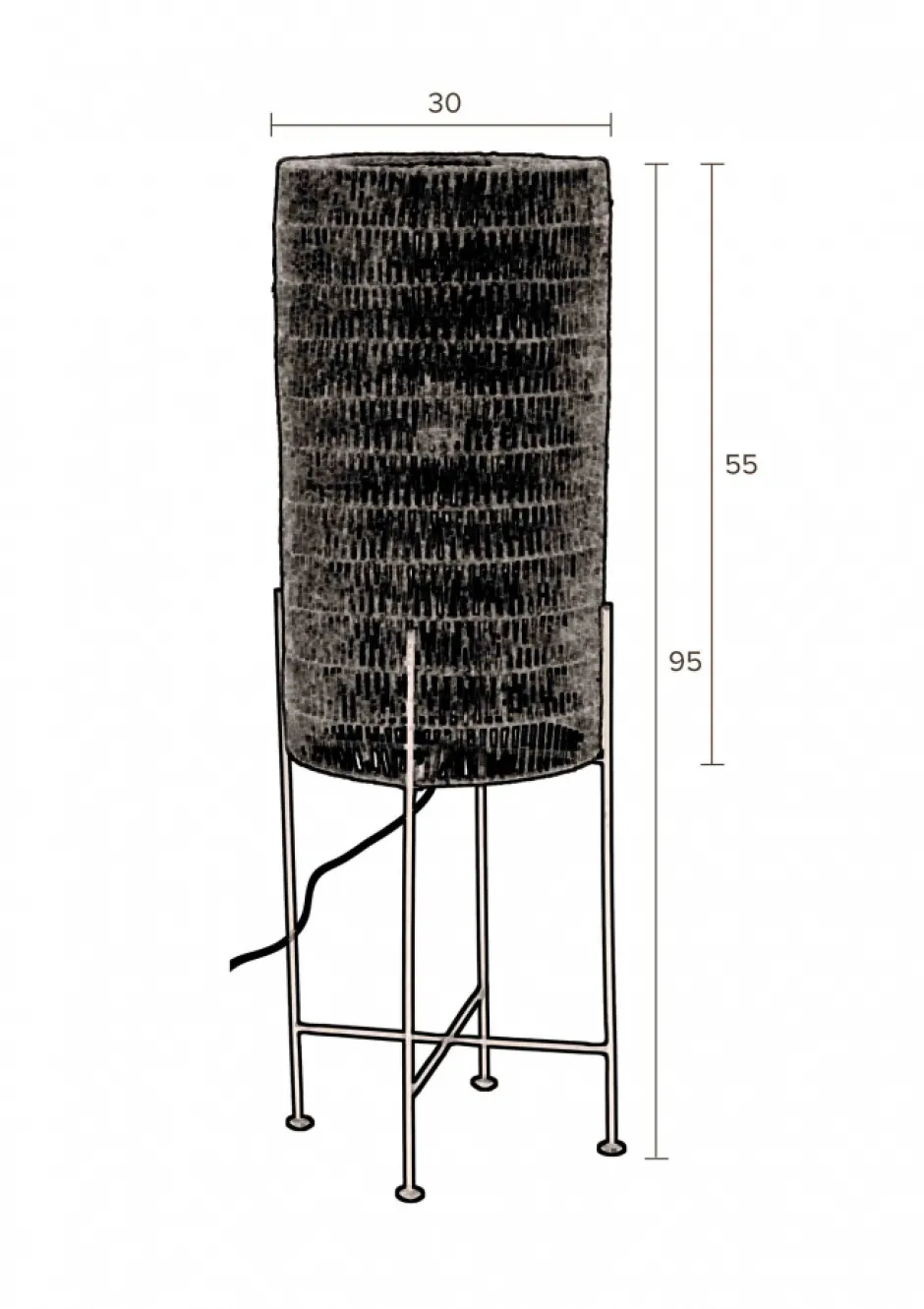 Golvlampor|Sovrum|Dutchbone Golvlampa 'Kari' - Svart