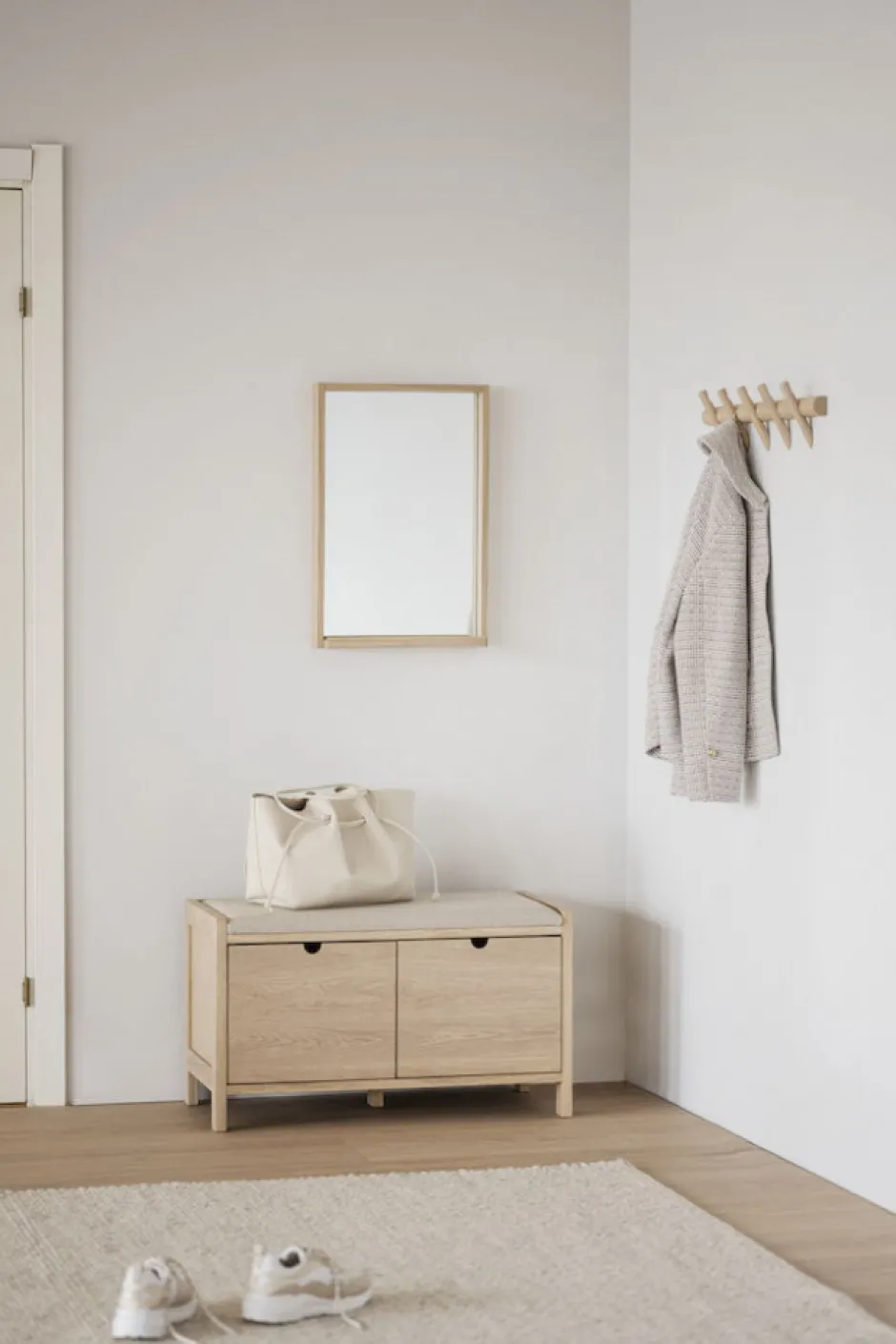Hatt- Och Skohyllor|Hall|Rowico Home Hallbänk 'Hillmond' 80cm - Ljus ek