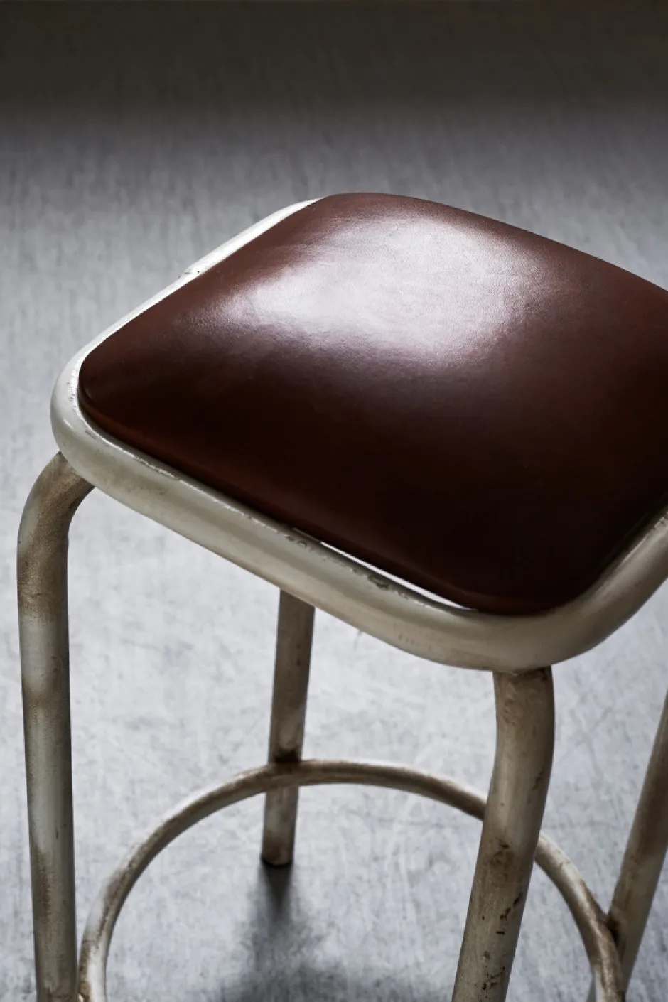Bänkar|Hall|Vintage Industripall - Brun/Vit
