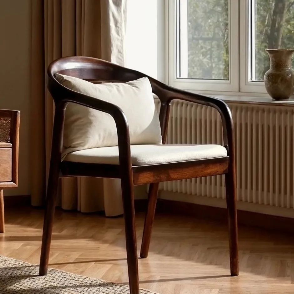 Sittmöbler|Stolar|Reforma Karmstol 'Aspa' - Mörkbrun/Beige