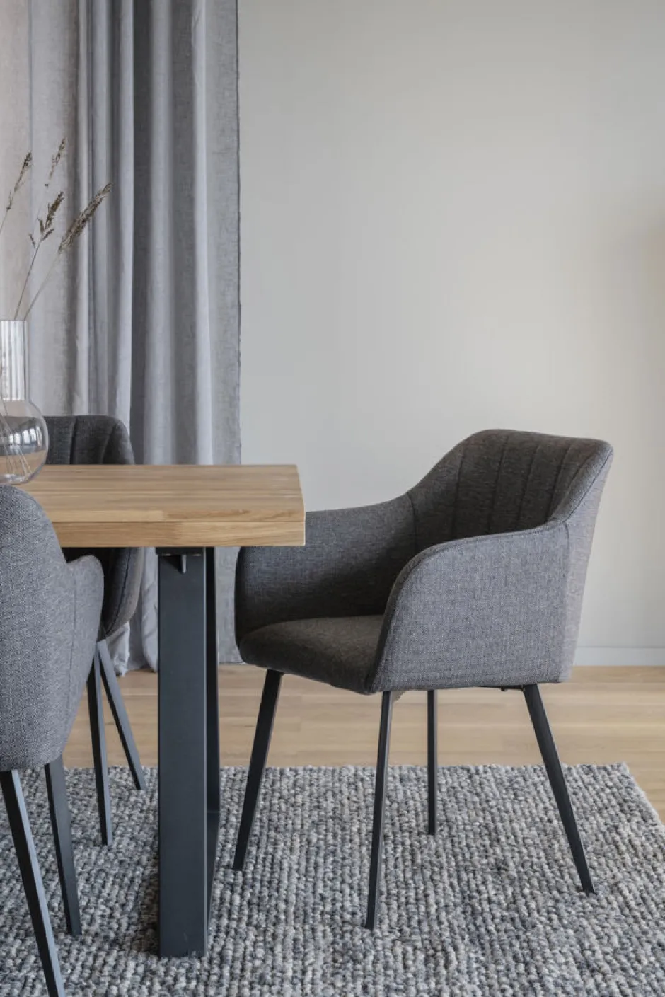 Stolar|Kök|Rowico Home Karmstol 'Bolton' - Grå/Svart