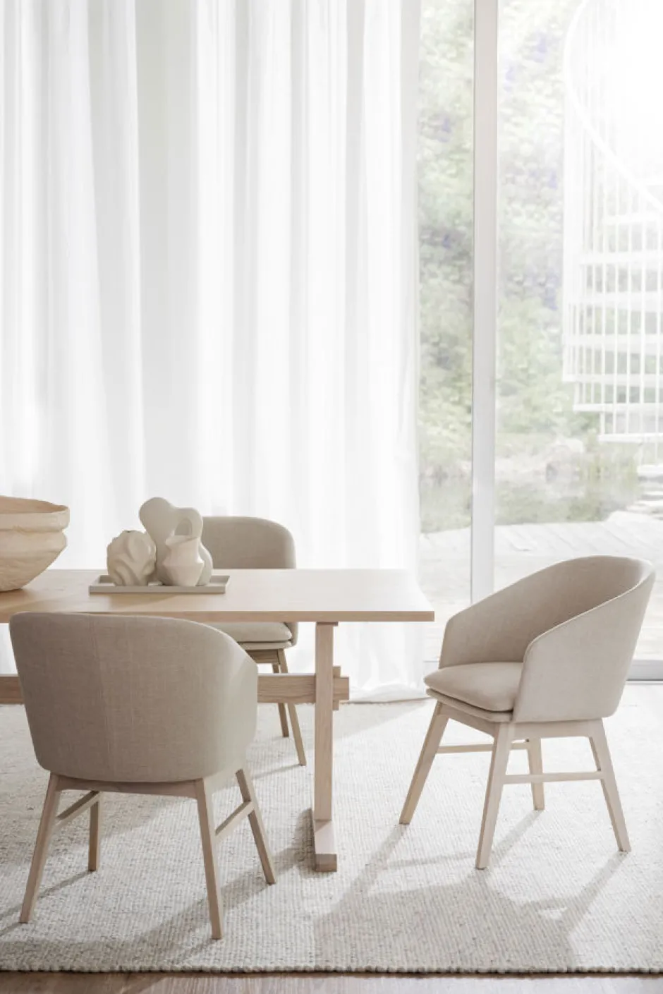 Stolar|Kök|Rowico Home Karmstol 'Windham' - Beige/Vitpigmenterad