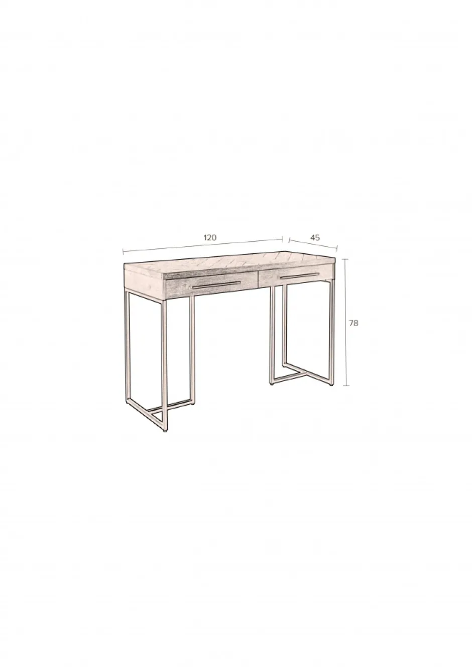 Arbetsrum|Skrivbord|Dutchbone Konsolbord 'Class' - Brun