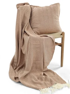 Sovrum|Kuddfodral|Reforma x Trendcarpet Kuddfodral 'Denisa Fishbone' 45x45cm - Brun/vit