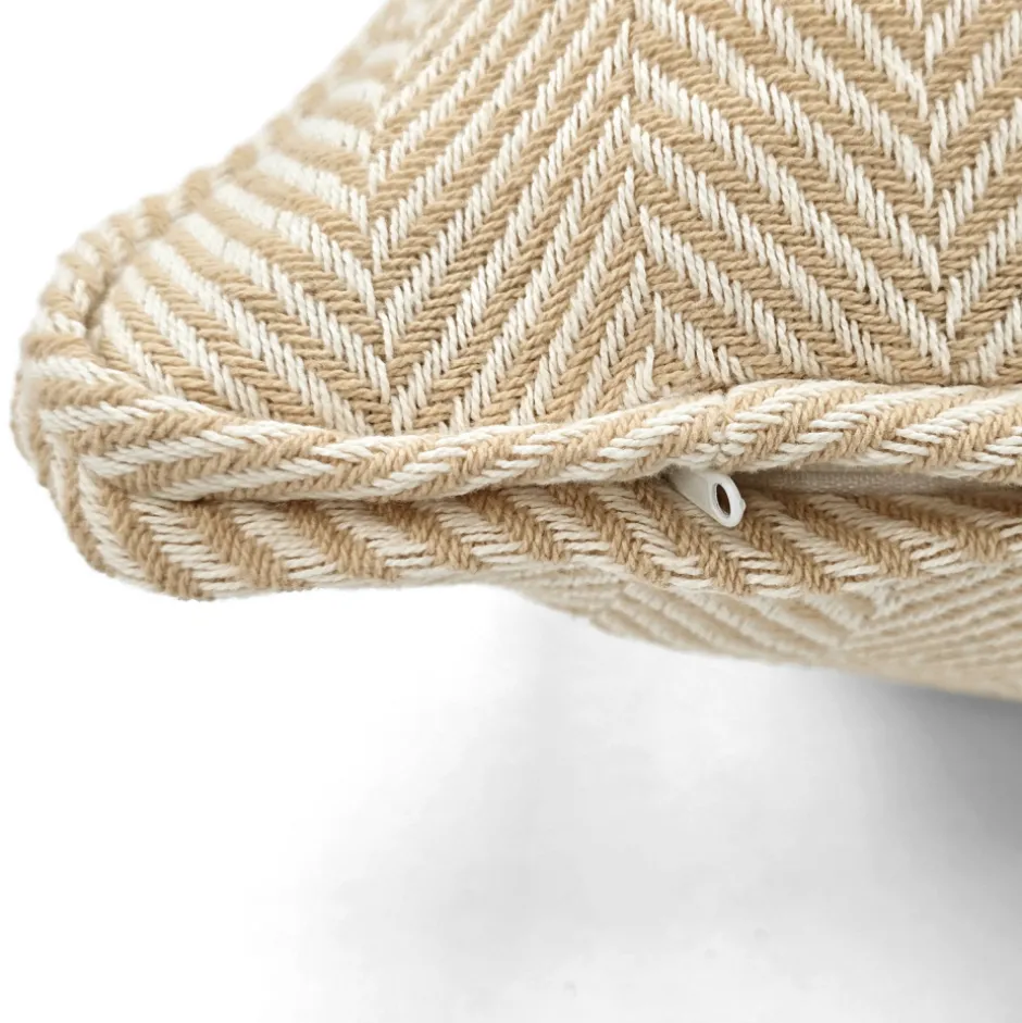 Sovrum|Kuddfodral|Reforma x Trendcarpet Kuddfodral 'Denisa Fishbone' 45x45cm - Beige/vit