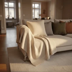 Sovrum|Kuddfodral|Reforma x Trendcarpet Kuddfodral 'Denisa Fishbone' 45x45cm - Beige/vit