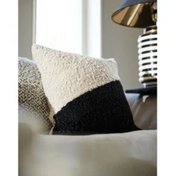 Kuddfodral|Svanefors Kuddfodral 'Teddy' 45x45 - Svart/Vit