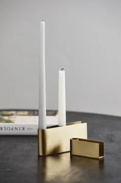 Ljusstakar & Ljuslyktor|Kök|Nordal Ljusstake 'GILI' - Gyllene