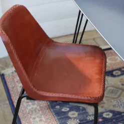 Fåtöljer|Vardagsrum|Trademark Living Loungestol Vintage - Läder/Järn