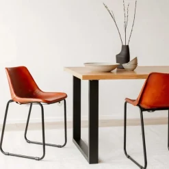 Fåtöljer|Vardagsrum|Trademark Living Loungestol Vintage - Läder/Järn