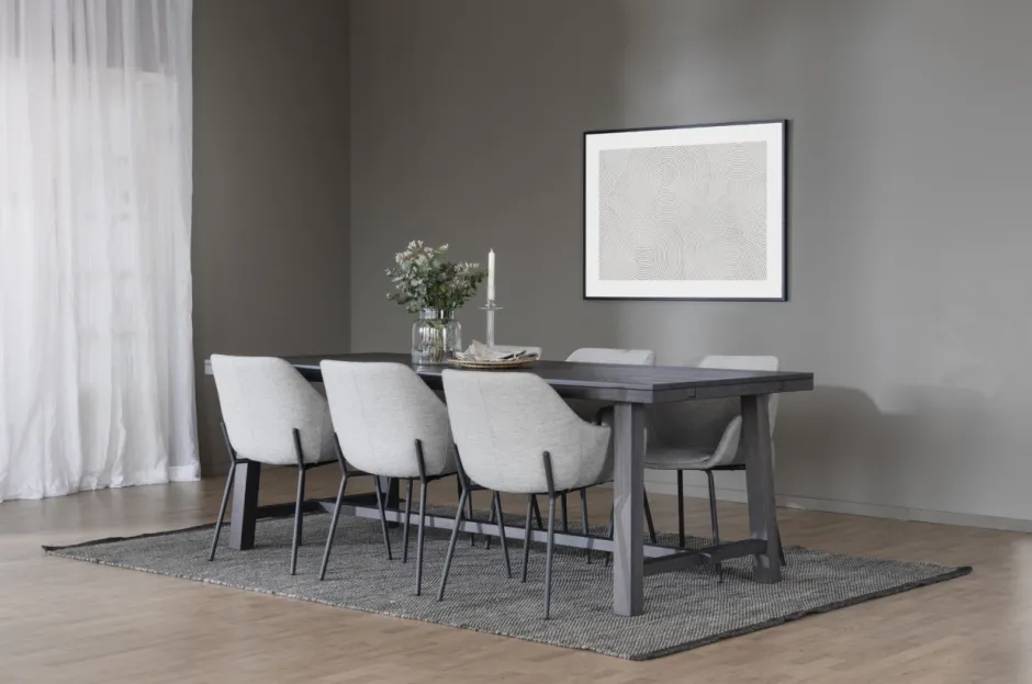 Matbord|Matbord Vintage|Rowico Home Matbord 'Brooklyn' 220x95cm - Mörkbrun