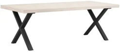 Matbord|Kök|Rowico Home Matbord 'Brooklyn' 220x95cm - Vitpigmenterad/Svart X-ben