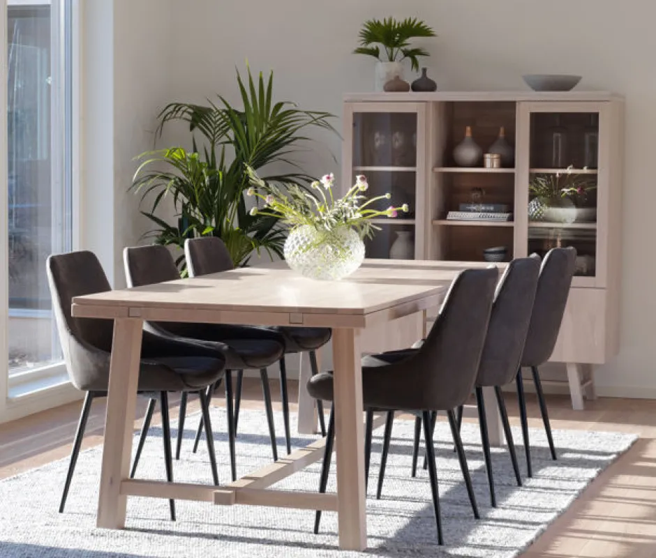 Matbord|Kök|Rowico Home Matbord 'Brooklyn' 220x95cm - Vitpigmenterad
