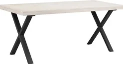 Matbord|Kök|Rowico Home Matbord 'Brooklyn' 170x95cm - Vitpigmenterad/Svart X-ben