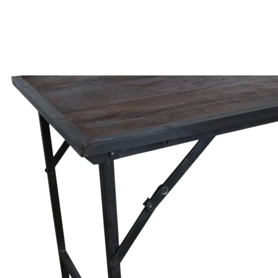 Bord|Matbord|Vintage Matbord 'Factory' 153x62cm - Brun/Svart