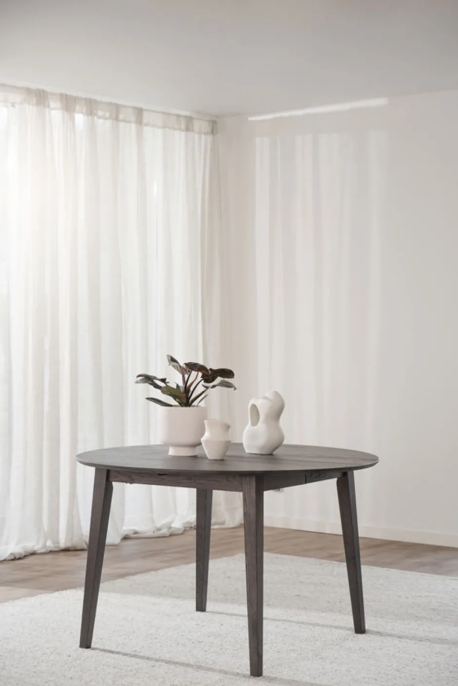 Runda Matbord|Matbord|Rowico Home Matbord 'Filippa' Runt 120cm - Mörkbrun