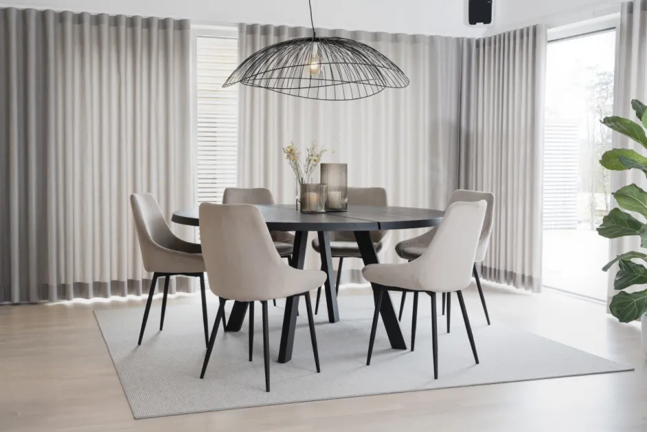 Runda Matbord|Matbord|Rowico Home Matbord 'Fred' Runt 160cm - Svart