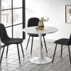 Runda Matbord|Matbord|Reforma Matbord 'Lorca' Runt 80cm - Marmor/Vit