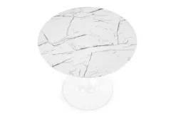 Runda Matbord|Matbord|Reforma Matbord 'Lorca' Runt 80cm - Marmor/Vit