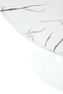 Runda Matbord|Matbord|Reforma Matbord 'Lorca' Runt 80cm - Marmor/Vit