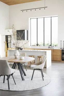Runda Matbord|Matbord|Rowico Home Matbord 'Maddock' Runt 135cm - Ek