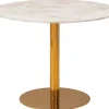Bord|Runda Matbord|Reforma Matbord 'Marbleous' Runt 100cm - Mässing/Vit