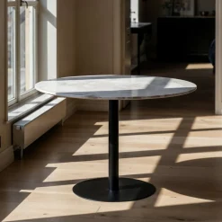 Bord|Runda Matbord|Reforma Matbord 'Marbleous' Runt 120cm - Vit