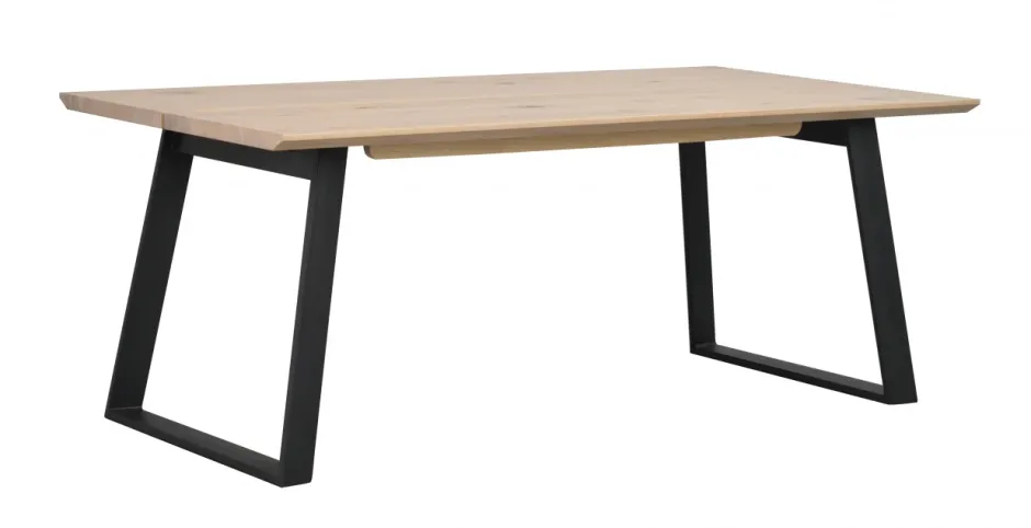 Matbord|Kök|Rowico Home Matbord 'Melville' 210x95cm - Vitpigmenterad Ek/Svart