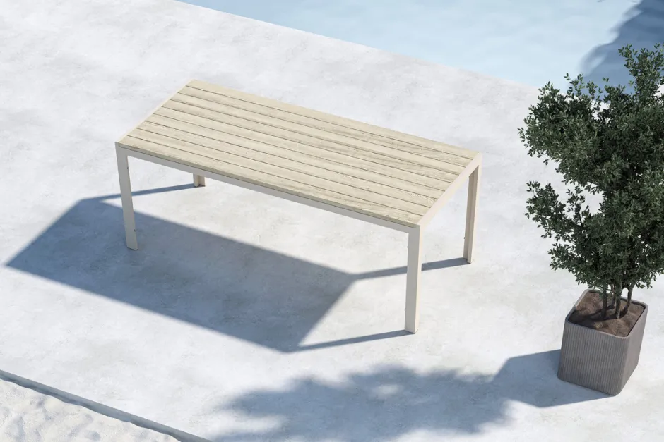 Trädgårdsbord|Uteplats|Garden Prestige Matbord 'Mirko' 205x74cm - Beige