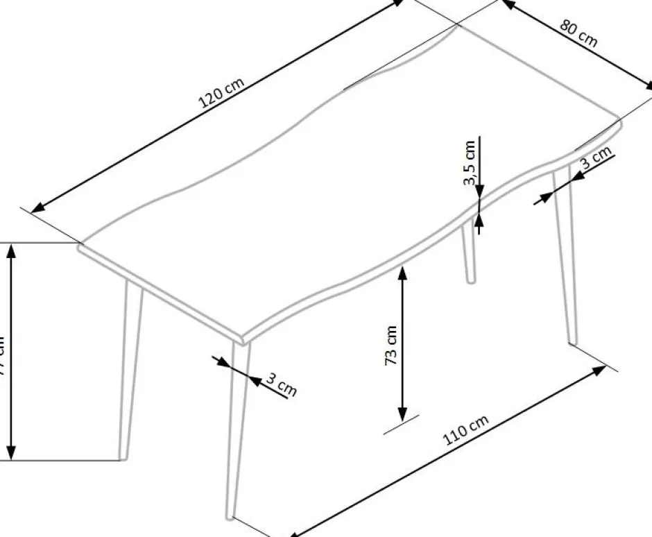 Bord|Matbord|Reforma Matbord 'Norudden' 120x80cm - Svart/Natur