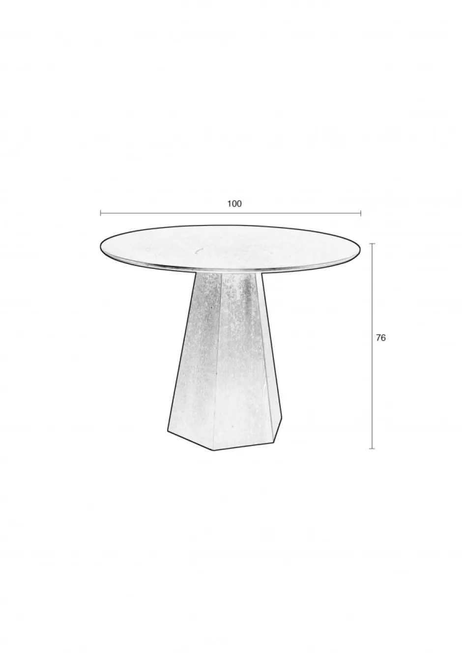 Runda Matbord|Matbord|Zuiver Matbord 'Pilar' Runt 100cm - Svart