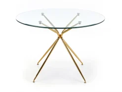 Bord|Matbord|Reforma Matbord 'Rondo' Runt 110cm - Transparent/Guld