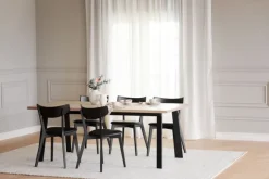 Matbord|Kök|Rowico Home Matbord 'Winnipeg' 200x100cm - Vitpigmenterad/ Svart