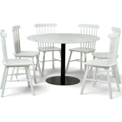 Bord|Matbord|Reforma Matgrupp 'Marbelous Elsa' - 1 Bord Ø120 & 6 Stolar