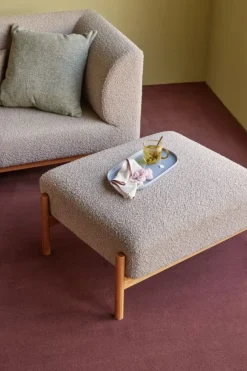Sittpuffar & Fotpallar|Vardagsrum|Hübsch Pall 'Moment' - Natur/Grå