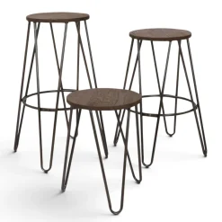 Pallar|Sittmöbler|Reforma Pall 'Rustic' 45cm - Trä/Stål