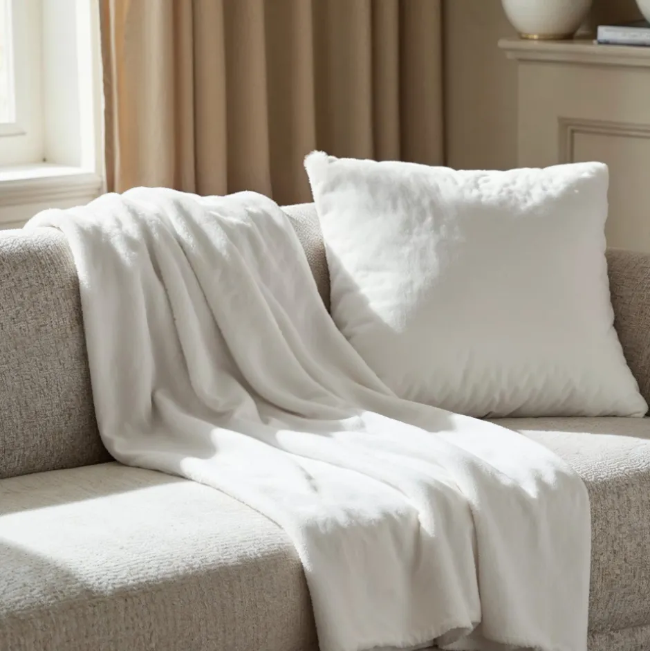 Plädar & Filtar|Vardagsrum|Reforma x Trendcarpet Pläd 'Aranga Super Soft Throw' 130x170cm - Vit